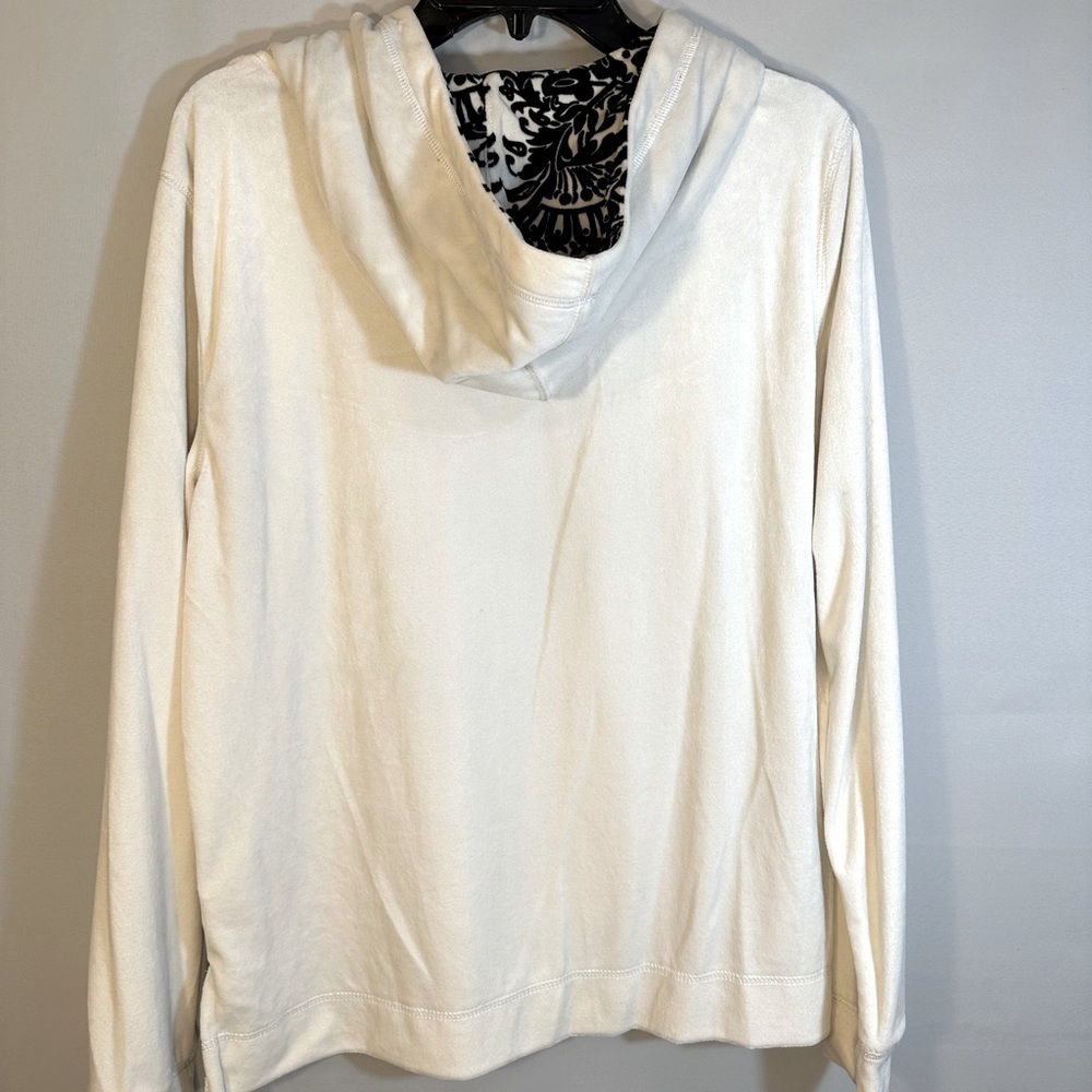 Vintage Cotton Size L Long Sleeve Hooded Pullover Kangaroo Pockets Sweatshirt - Picture 3 of 15